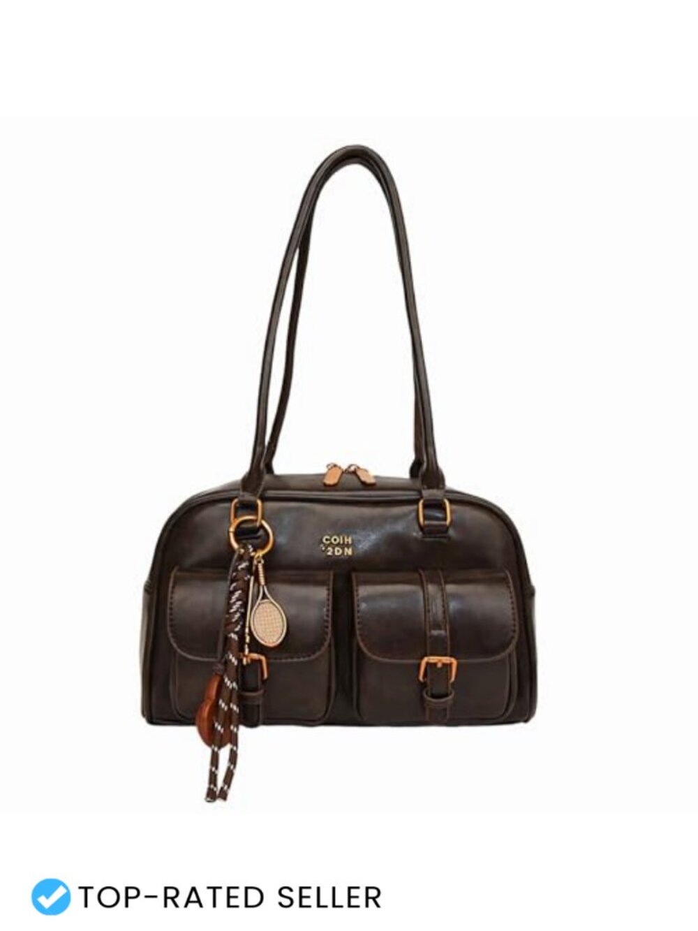 Vintage Hobo Shoulder Bag Faux Leather Y2K Purse